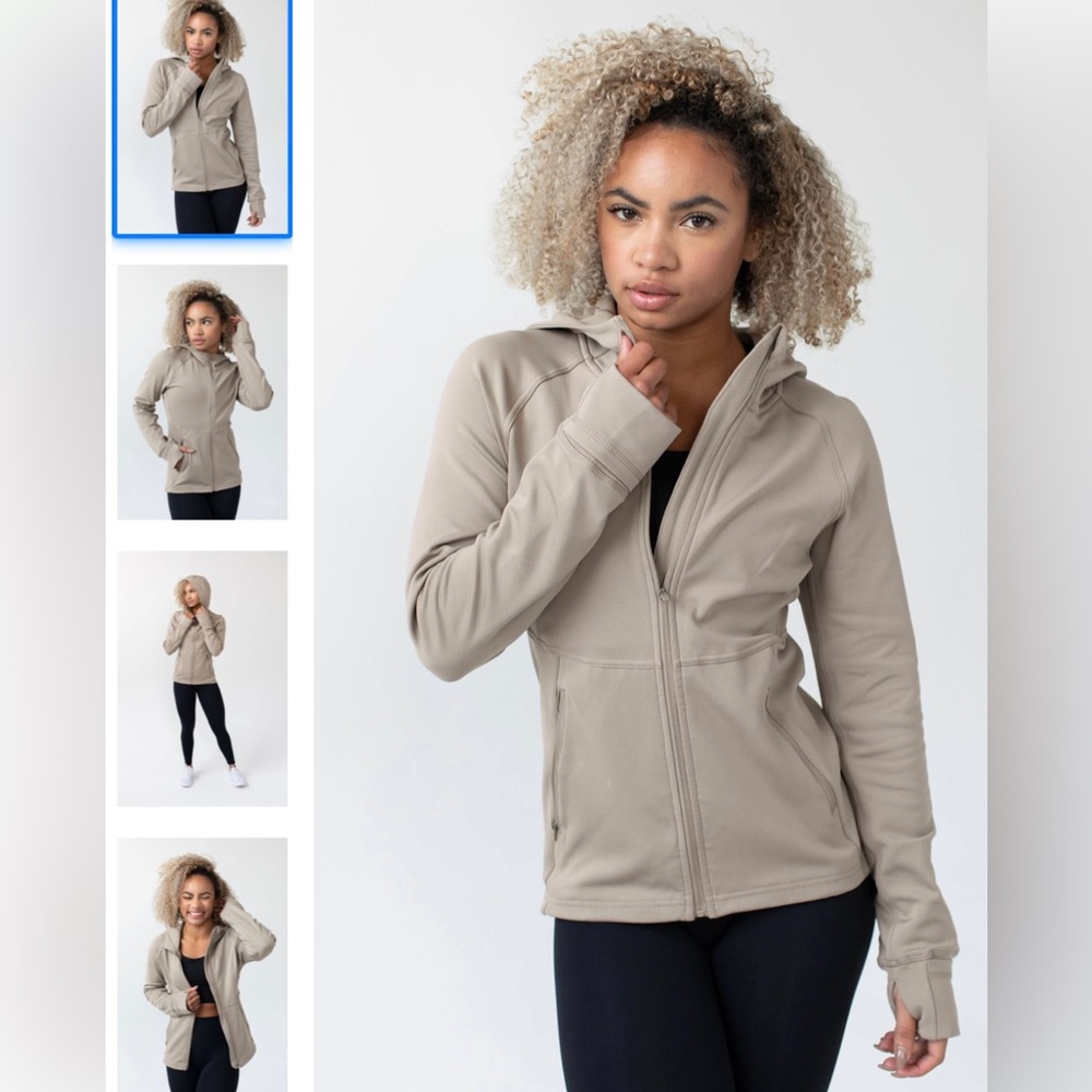 Savvi Stella Taupe Zip Up Hoodie XL EUC